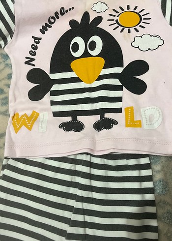 Pembe Zebra Desenli Örgü Bebek Kız Takımı - Görsel 2