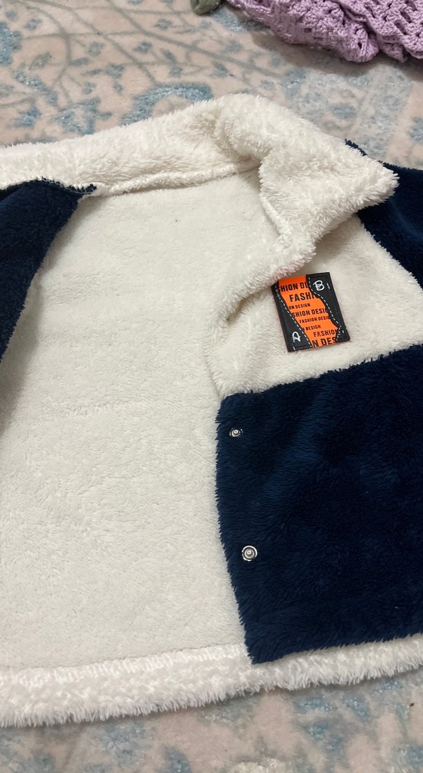 Erkek Beyaz Siyah Peluş Uzun Kollu Ceket - Görsel 3