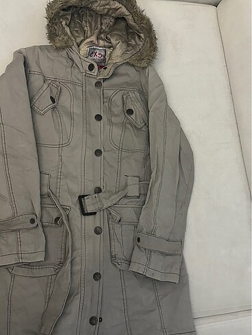 Koyu vizon / gri parka - Görsel 6