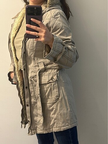 Koyu vizon / gri parka - Görsel 3