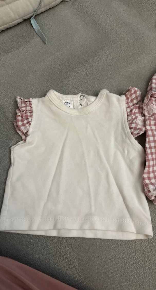 0/3 ay Beyaz Fırfırlı Bebek Kız takım Tulumu - Görsel 4