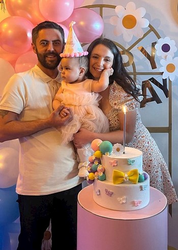 Kız Çocuk Pudra Renkli Fırfırlı Elbise - Görsel 4