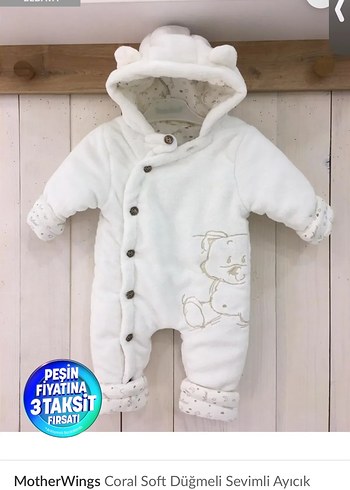 Pembe Kürklü Nakışlı Bebek Tulumu - Görsel 5