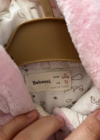 Pembe Kürklü Nakışlı Bebek Tulumu - Görsel 6