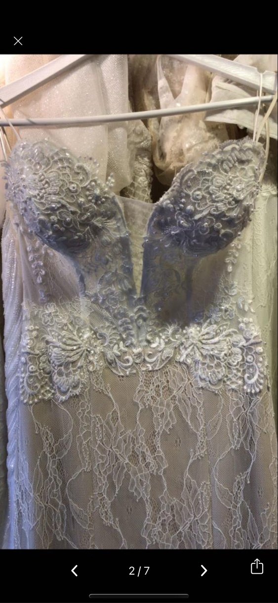 Straplez V Yakalı Beyaz Deniz Kızı Gelinlik - Görsel 5