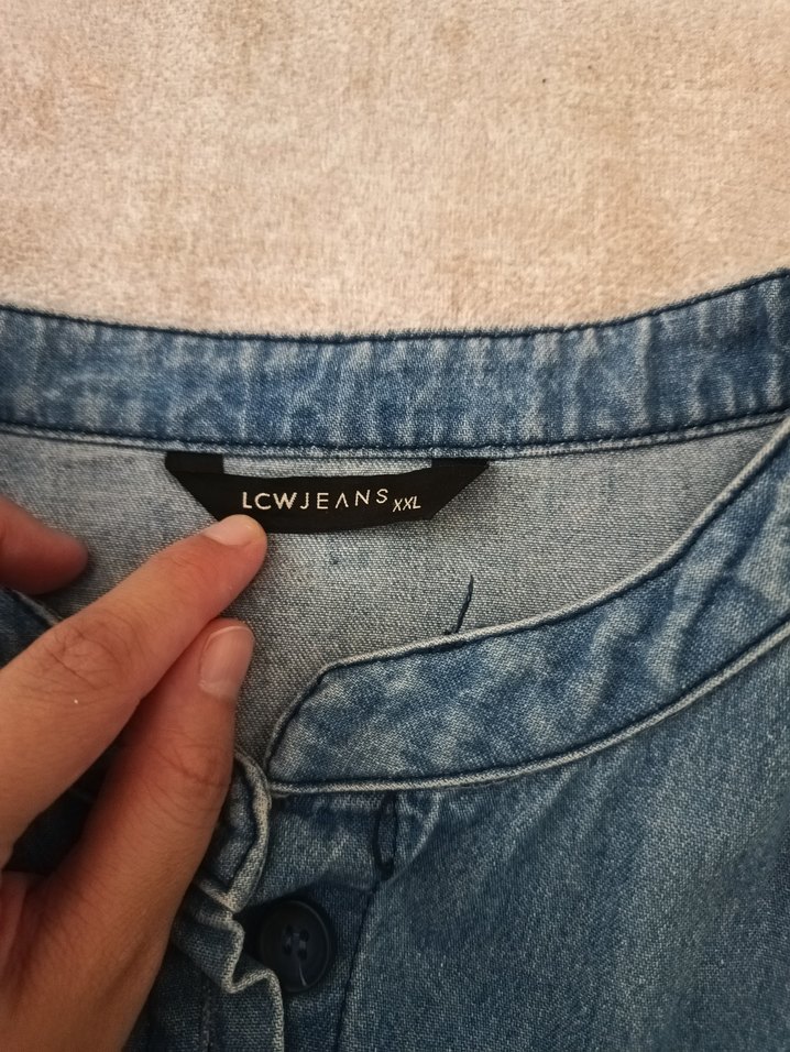 Düğmeli Uzun Kollu Kadın Kot Ceket - Görsel 2