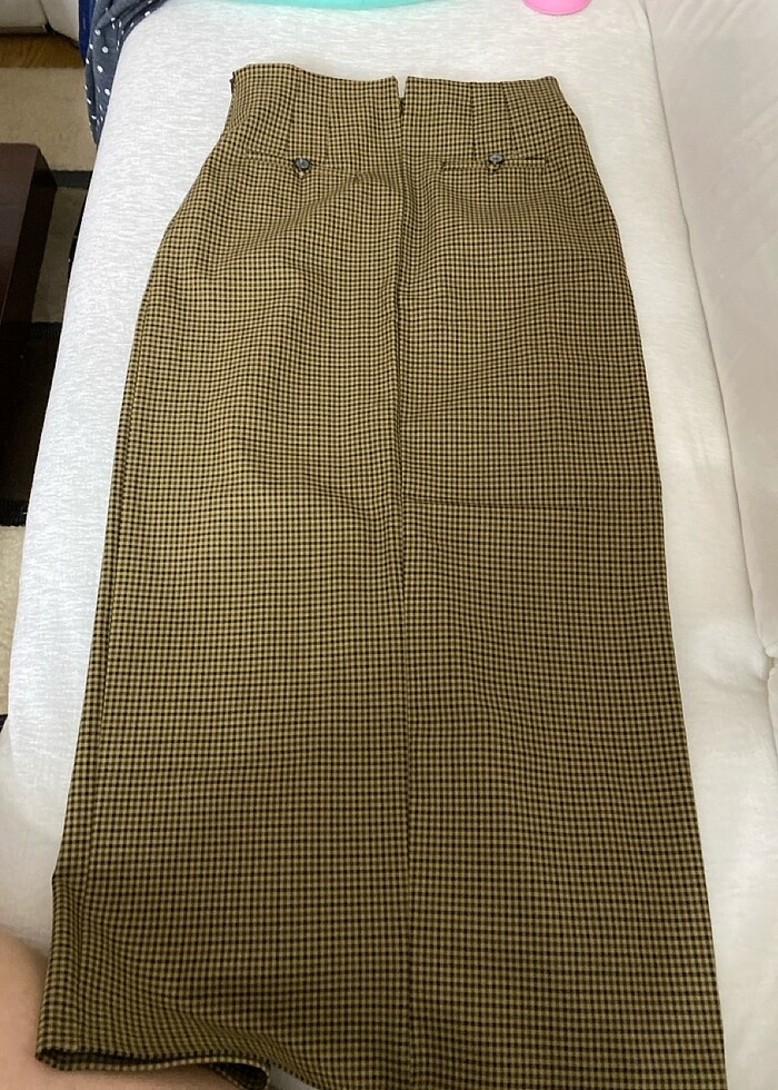 Uzun kareli kalem etek - Görsel 3