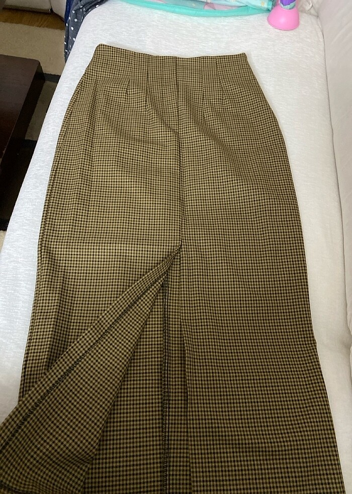 Uzun kareli kalem etek - Görsel 2