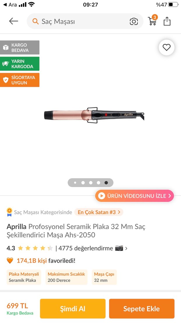 Aprilla Renkli Saç Şekillendirici Maşa - Görsel 2