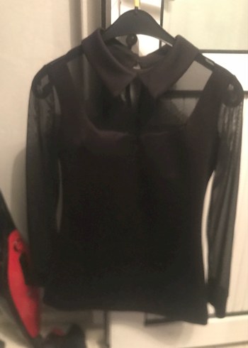 Uzun Kollu Siyah Gotik Kadın Bluz - Görsel 2