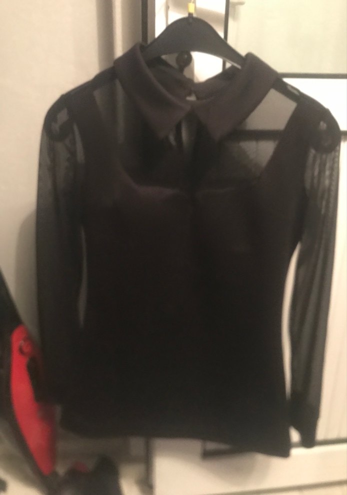 Uzun Kollu Siyah Gotik Kadın Bluz - Görsel 2