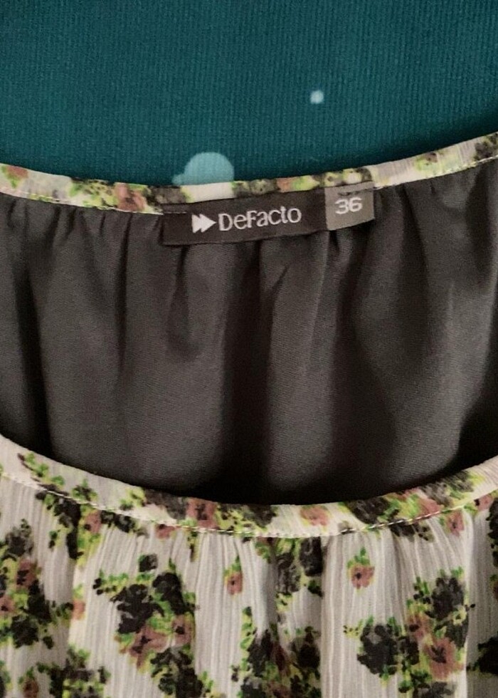 DeFacto Yeşil Çiçekli Pileli Günlük Elbise  - Görsel 4