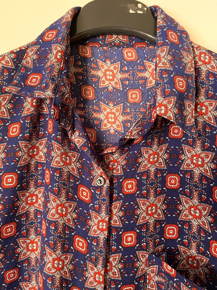 Bohem Desenli Uzun Kollu Kadın Gömlek - Görsel 2