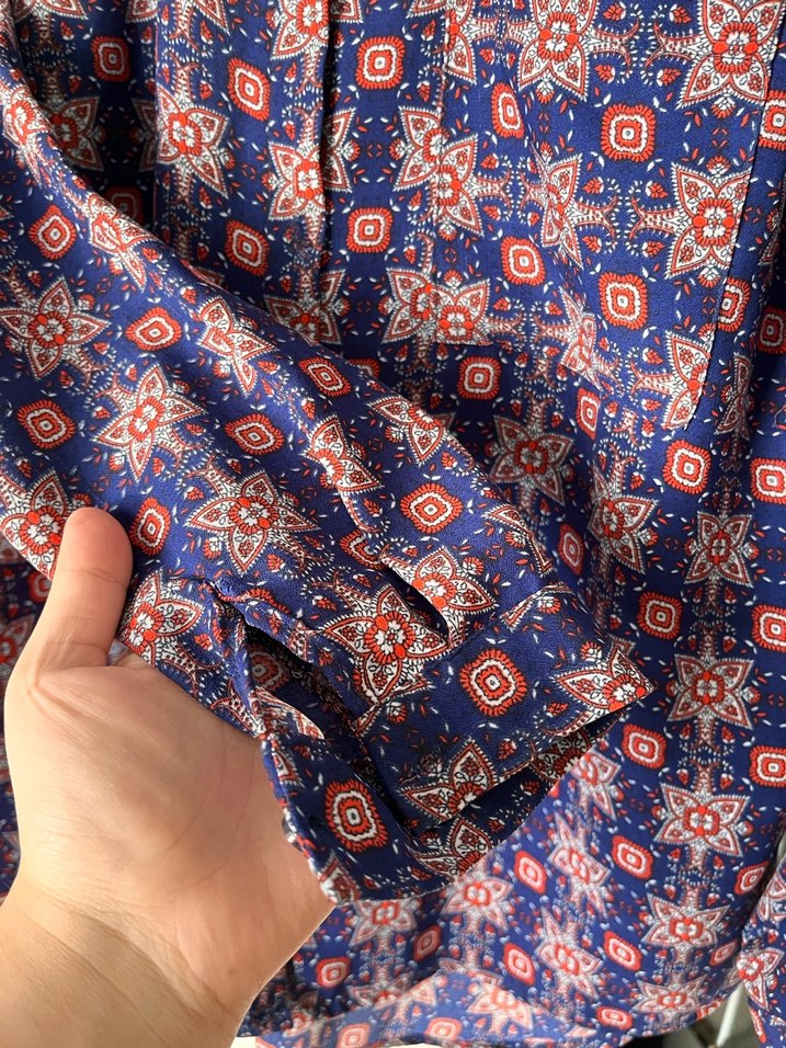 Bohem Desenli Uzun Kollu Kadın Gömlek - Görsel 5