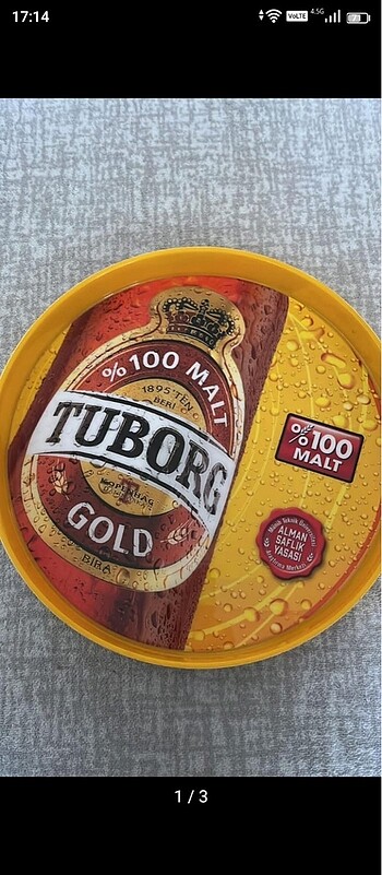 Tuborg kaydırmaz servis tepsisi