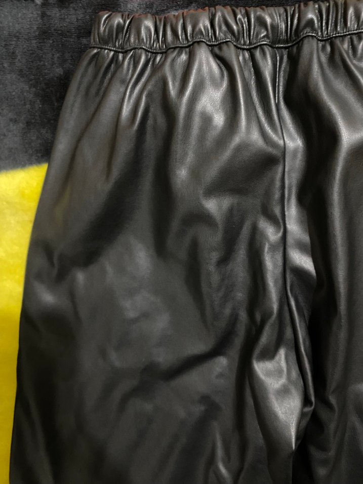 Deri Siyah Kadın Pantolon - Görsel 3