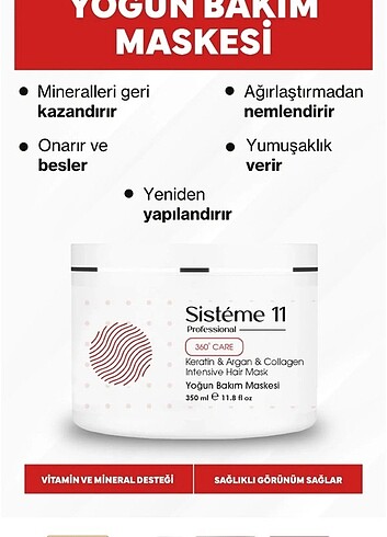 Diğer Sisteme 11 yoğun saç bakım maskesi