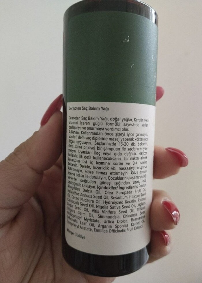 DERMOTEN saç bakım yağı - Görsel 3