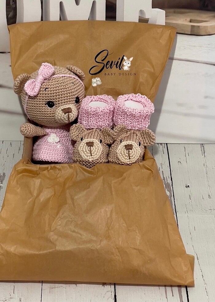 Amigurumi Ayıcık Yenidoğan Seti - Görsel 2