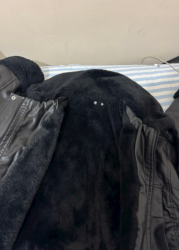Siyah Deri Kürklü Kadın Ceket - Görsel 5