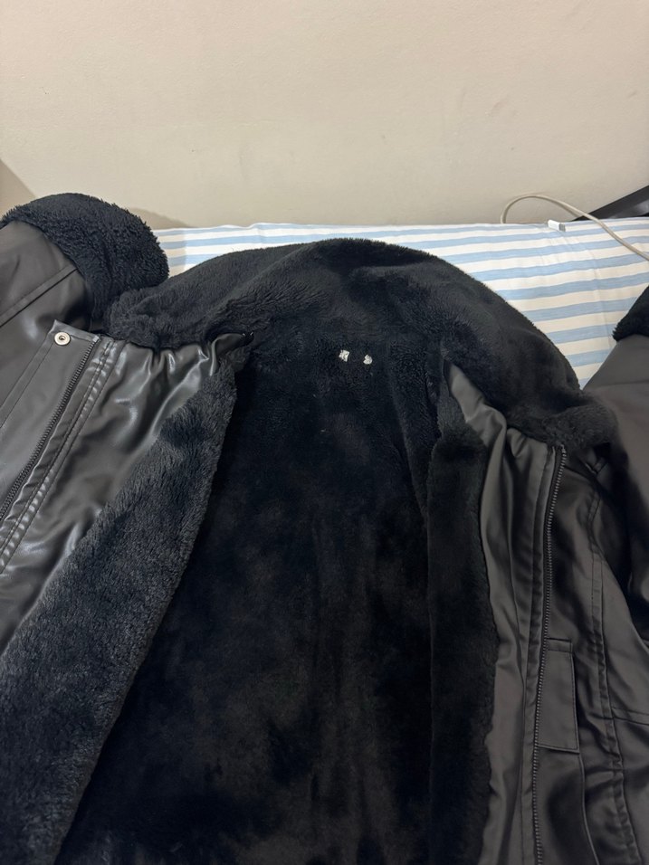 Siyah Deri Kürklü Kadın Ceket - Görsel 5