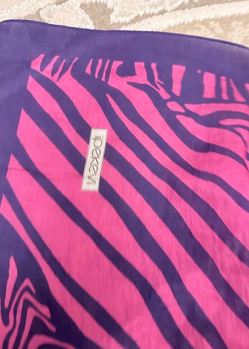 Pembe Zebra Desenli Bohem Kadın Şal - Görsel 4