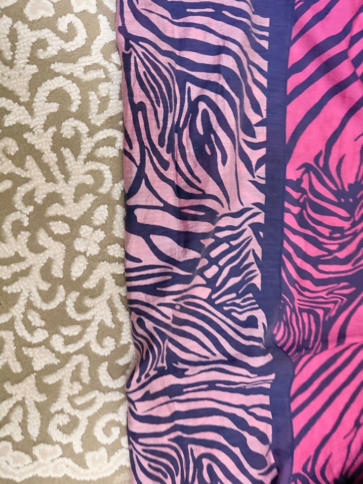 Pembe Zebra Desenli Bohem Kadın Şal - Görsel 5