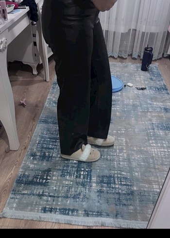 Deri Siyah Kadın Pantolon - Görsel 2