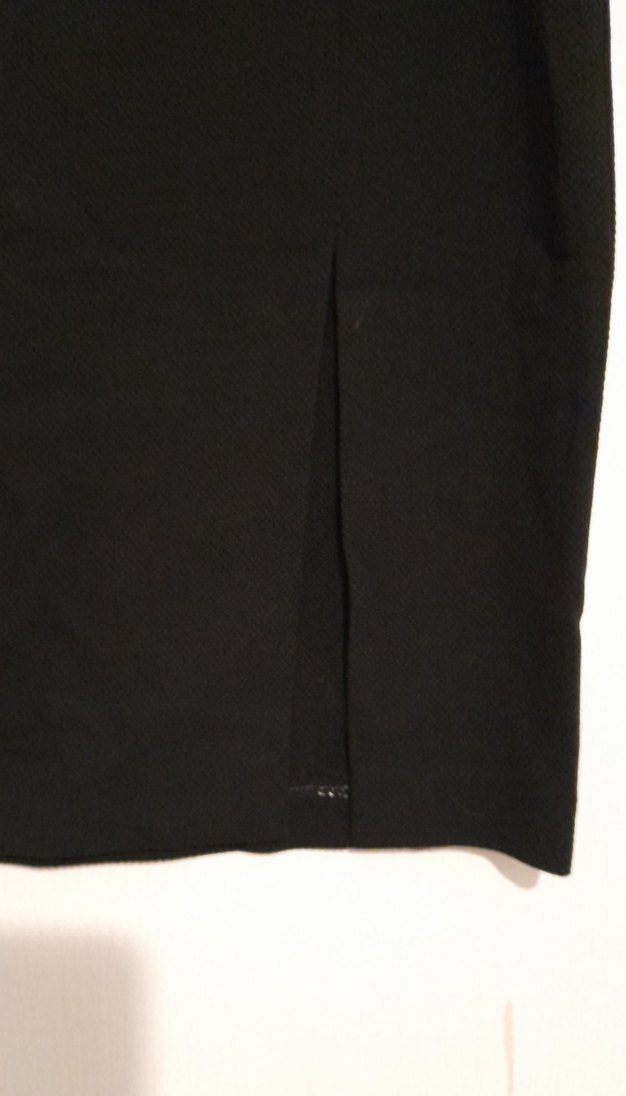 Kemer Detaylı Siyah Midi Kalem Etek - Görsel 2