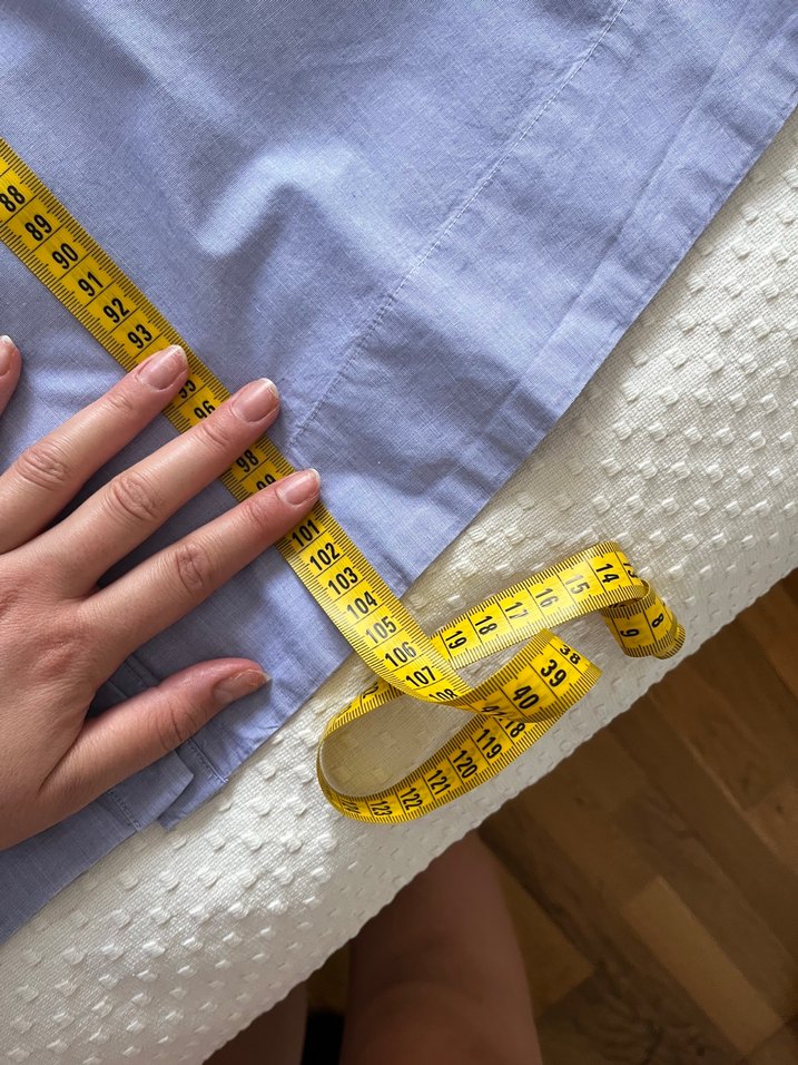 Düğmeli Uzun Kollu Mavi Gömlek Elbise - Görsel 2