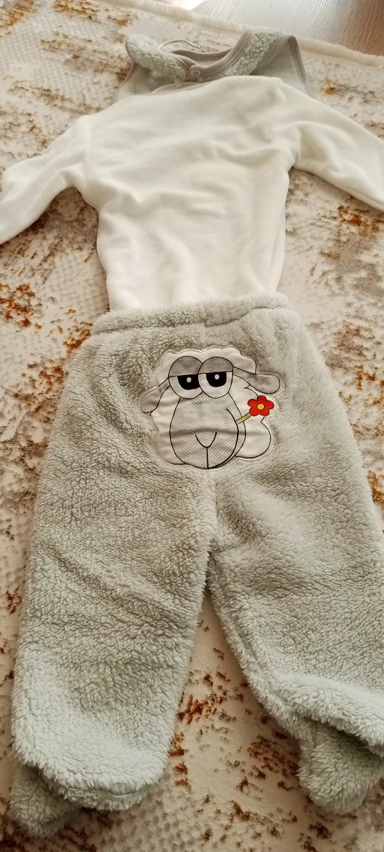 Sıfır Set .Peluş ve kadife yeni doğan erkek bebek set - Görsel 3