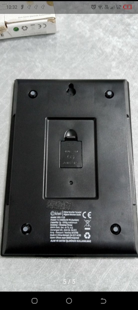 kiwi Dijital Mutfak Tartısı Siyah - Görsel 5