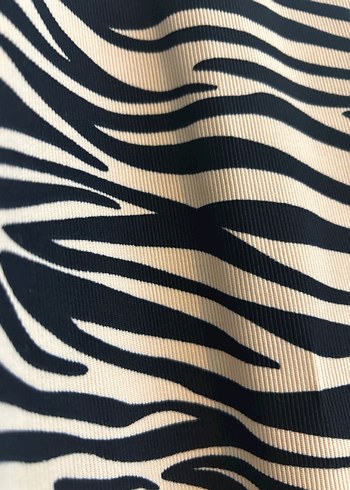 Kahverengi Zebra Desenli Uzun Kollu Triko Elbise - Görsel 2