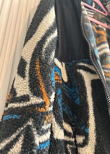 Kadın Çok Renkli Batik Desenli Fermuarlı Ceket - Görsel 2