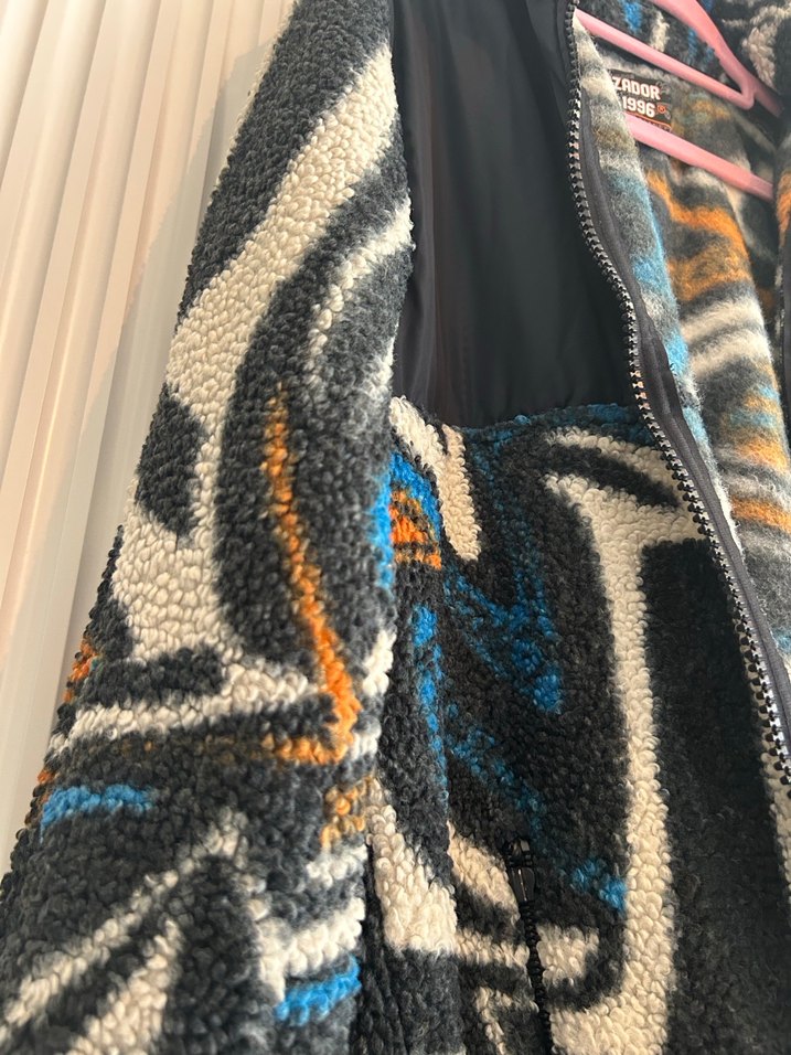 Kadın Çok Renkli Batik Desenli Fermuarlı Ceket - Görsel 2