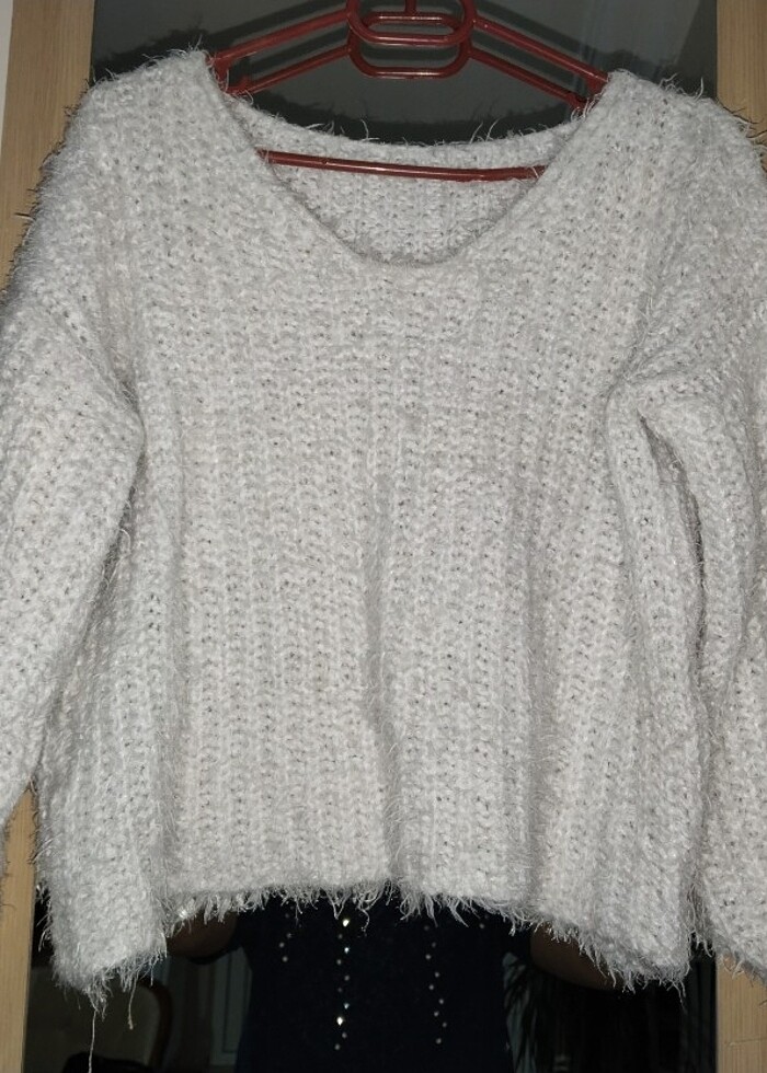 Beyaz Yumoş triko - Görsel 5