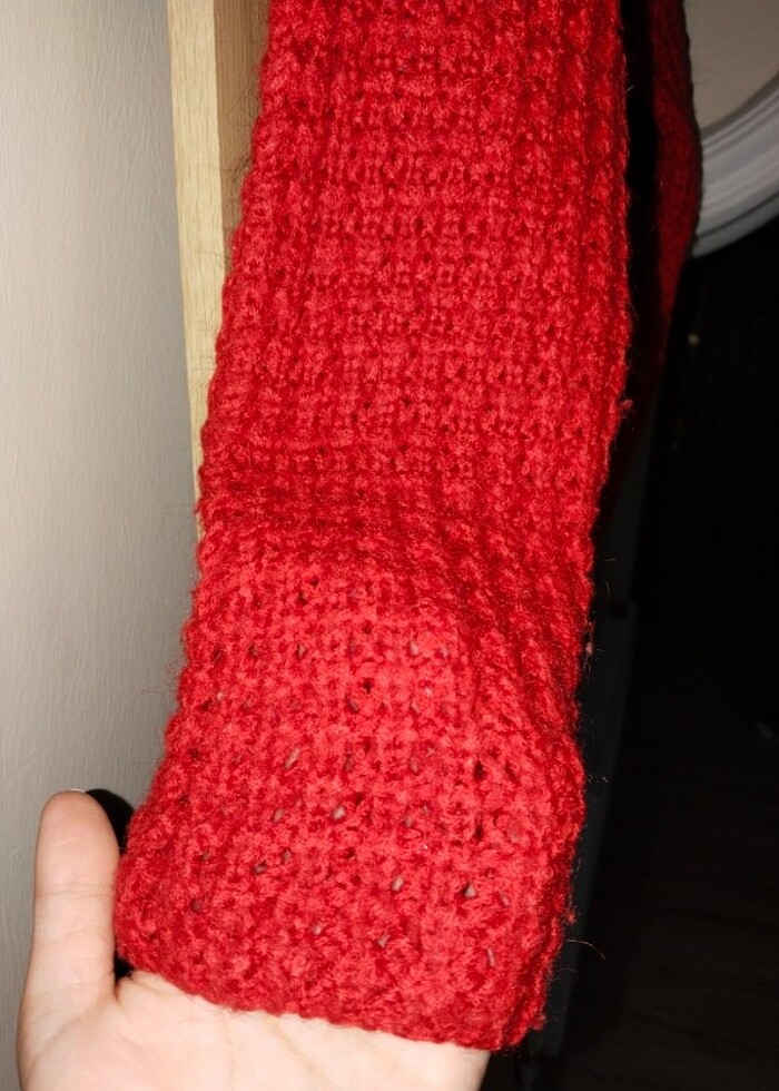 Yün el örme triko kazak - Görsel 2