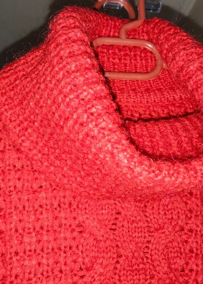 Yün el örme triko kazak - Görsel 4