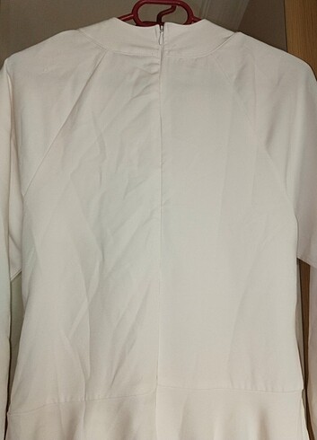 Midi beyaz elbise - Görsel 5