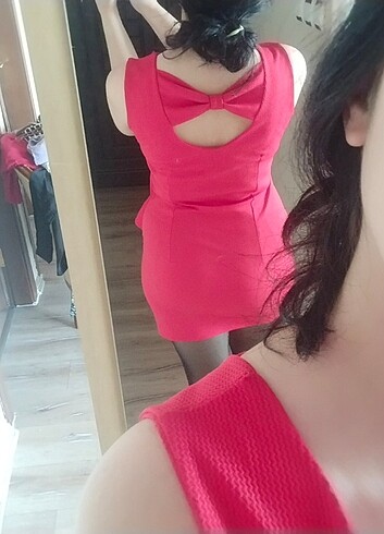 Kırmızı mini elbise abiye - Görsel 3