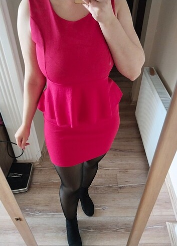 Kırmızı mini elbise abiye - Görsel 4