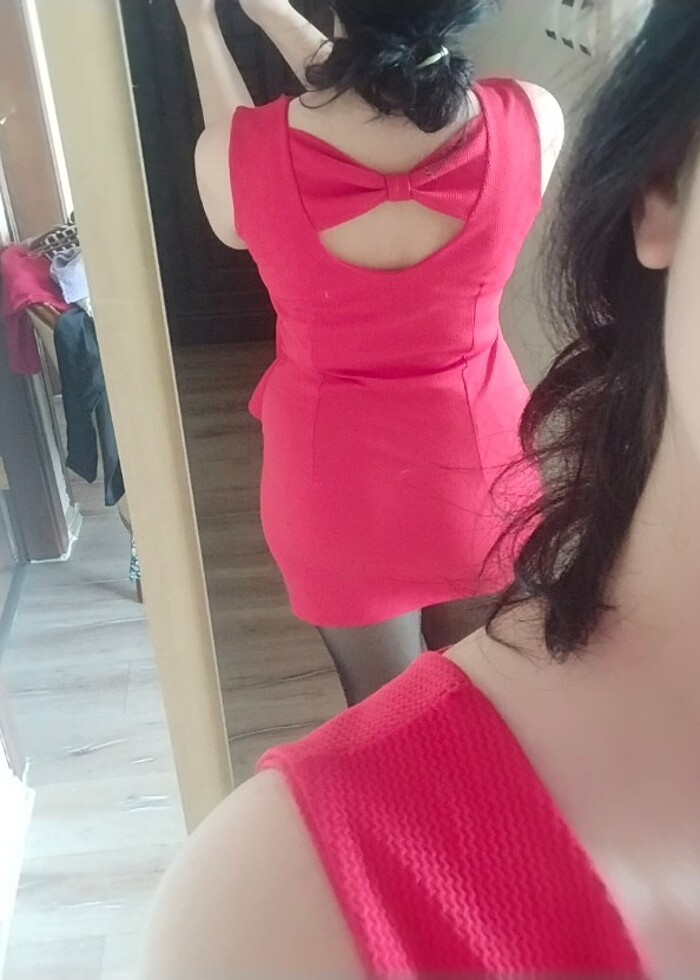 Kırmızı mini elbise abiye - Görsel 3