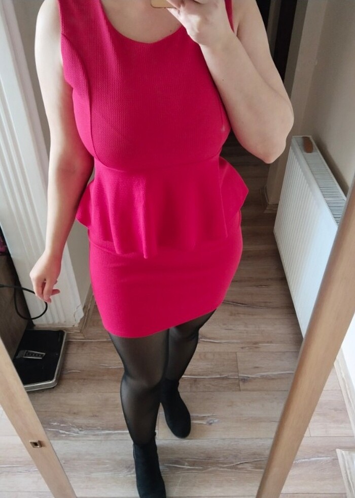 Kırmızı mini elbise abiye - Görsel 4