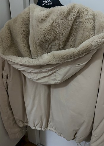 Bej Düğmeli Midi Street Style Kadın Ceket - Görsel 4