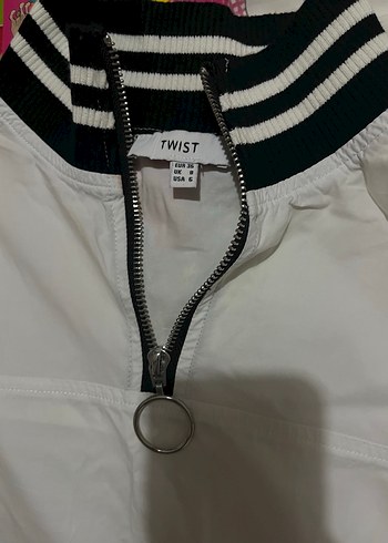 Yarım Fermuarlı Beyaz Poplin Sweat - Görsel 2