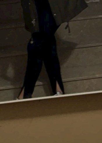 Siyah Kadın Önleri Yırtmaçlı Tayt - Görsel 2