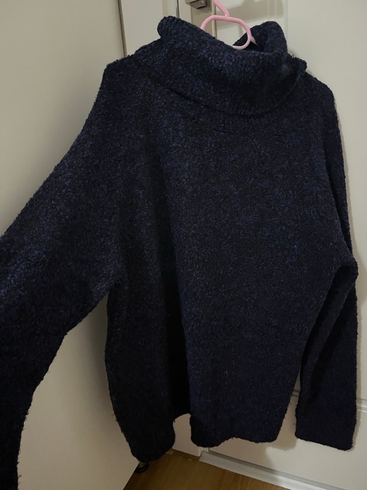 Kadın Lacivert Boğazlı Triko Kazak - Görsel 2