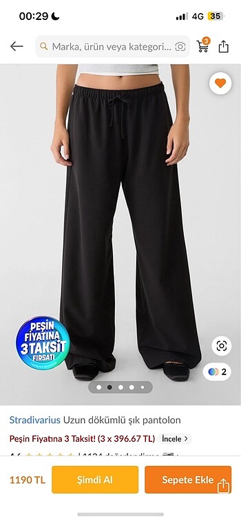 Sıfır stradivarius pantolon