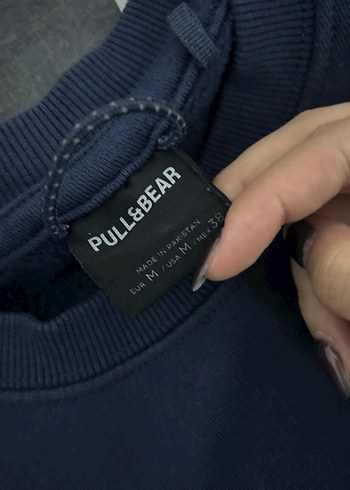 Pull and Bear Kadın Lacivert Bisiklet Yaka Sweatshirt