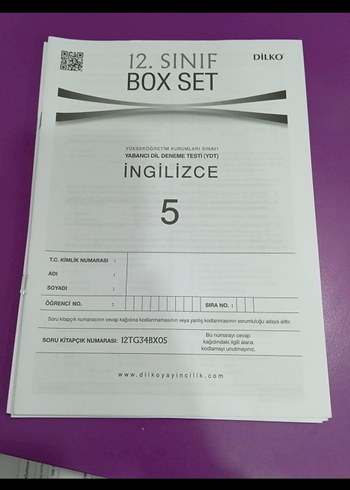 Dilko 12. Sınıf İngilizce Deneme Seti - Görsel 2